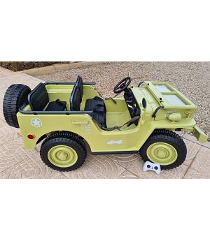 COCHE Jeep-MILITAR 24V DESSERT FOX, Willy, 4 MOTORES, eva, cuero, MANDO RC, 3 plazas. LI-JH-101A/24DESSSERT